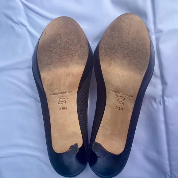 Antonio Melani Black Peep-Toe Heels Size 9.5M. - Picture 2 of 8
